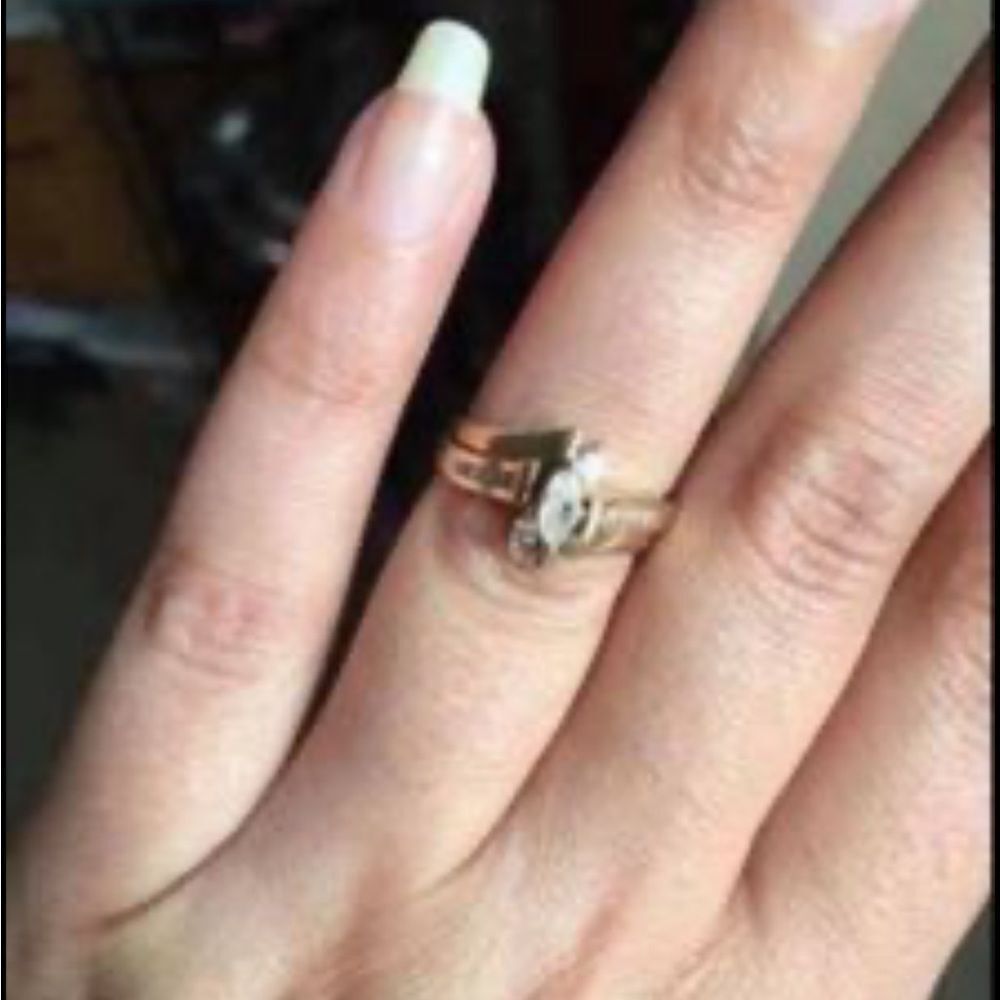 Engagement Wedding Ring set 14K GOLD - Picture 8 of 10